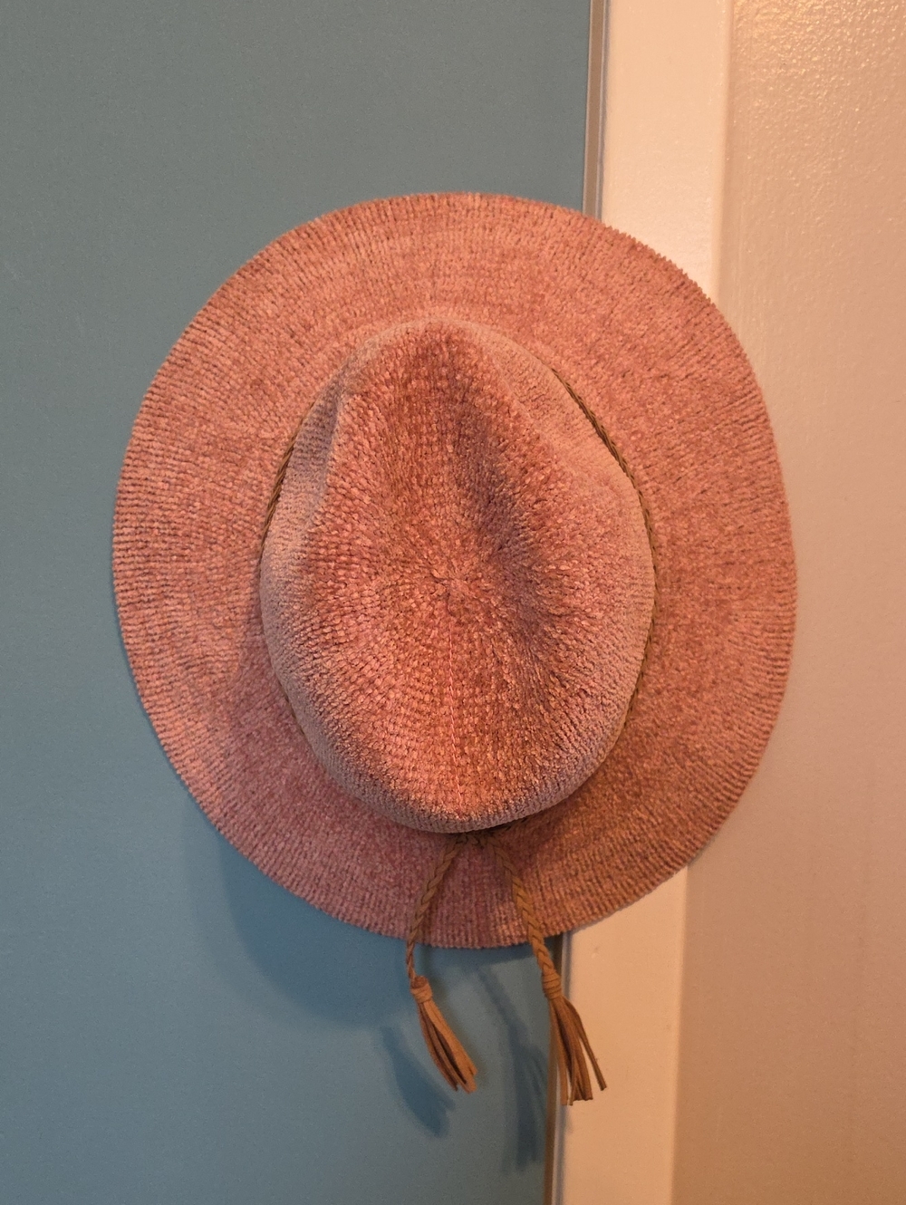 Textured Pink Or Tan Fedora with Tassel